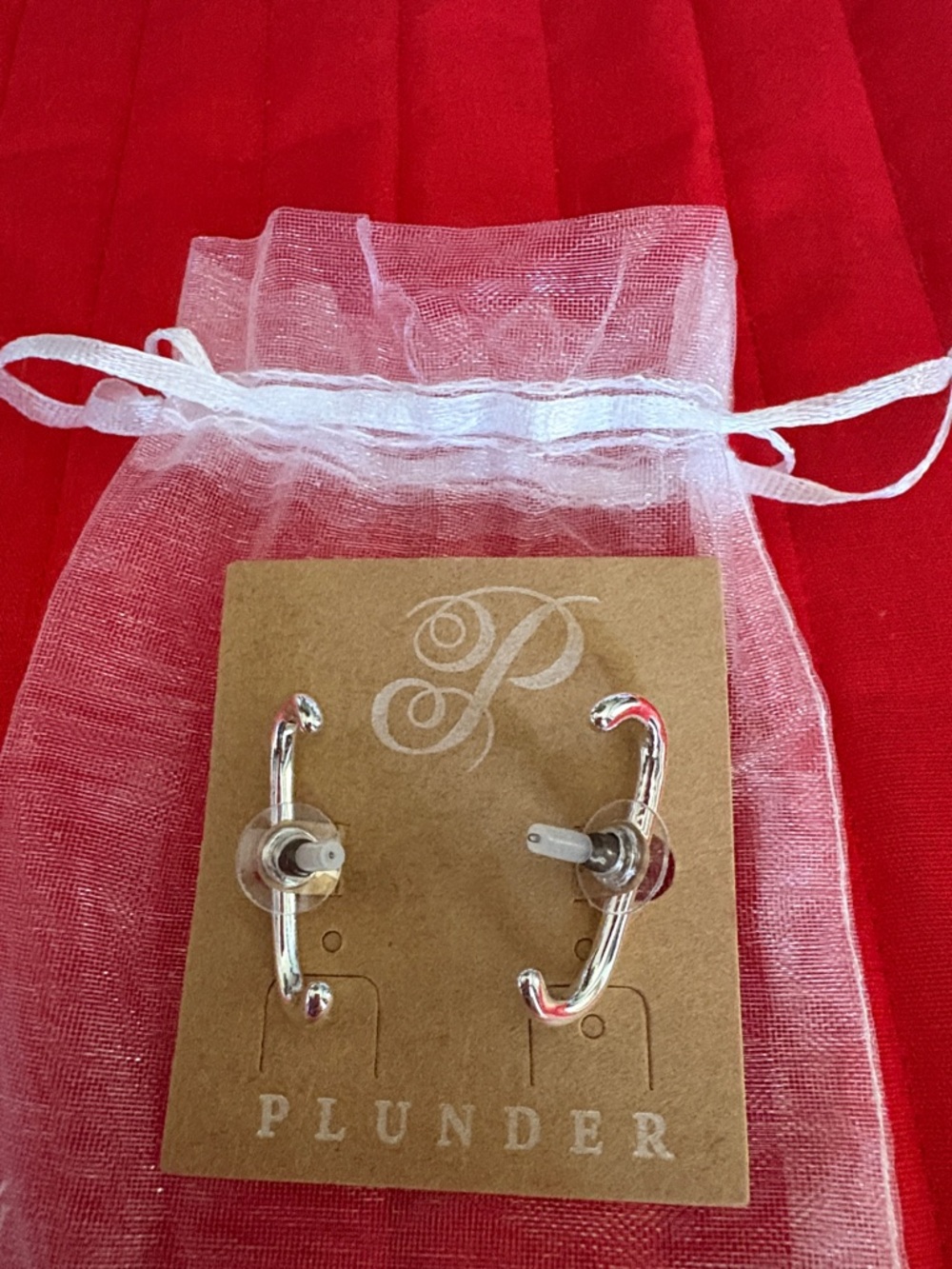 Plunder Silver Hoop Jacket Earrings $15